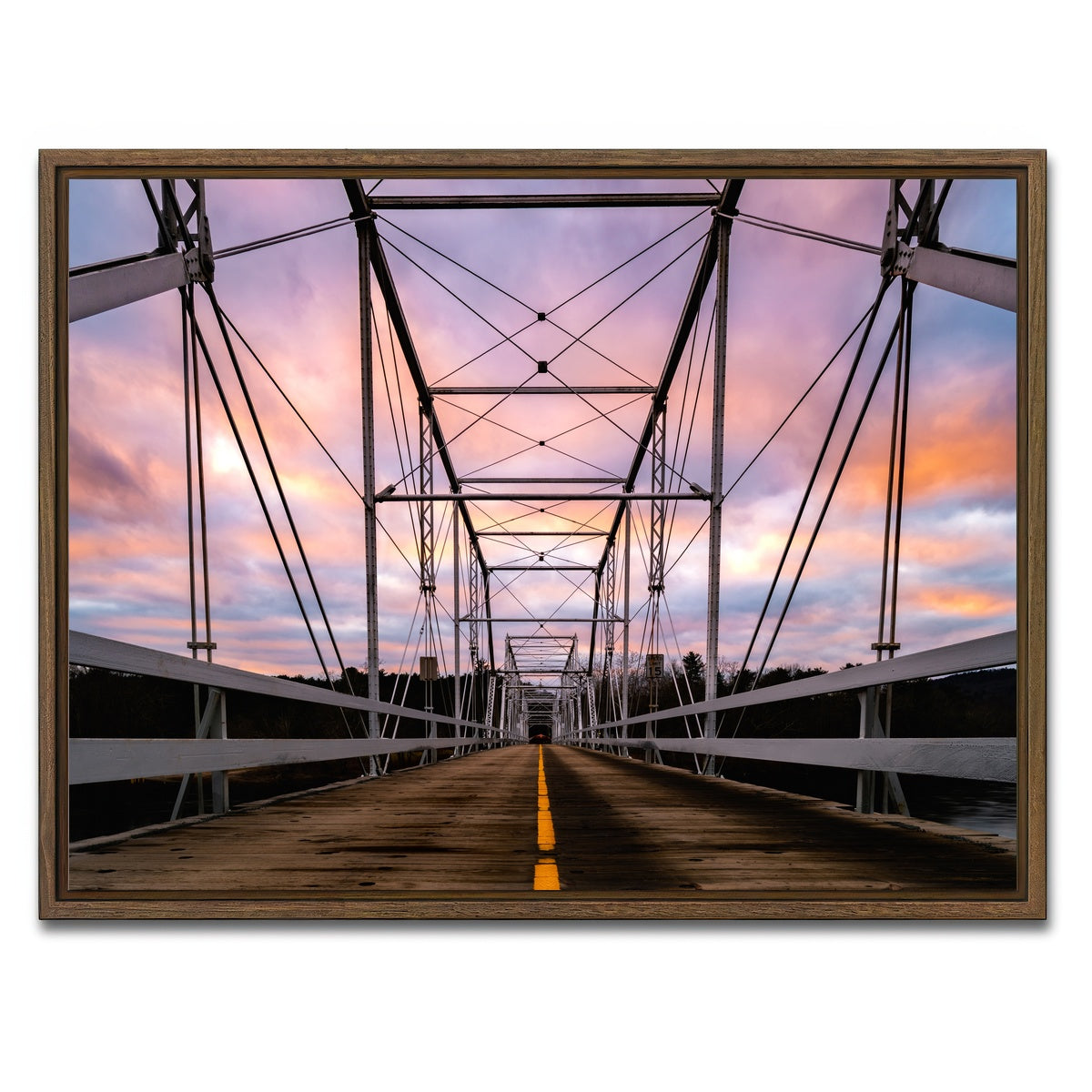 AUTO-MOCKUP WHITE | Narrow Crossing | 1 Piece | Walnut Framed Canvas | group=4x3