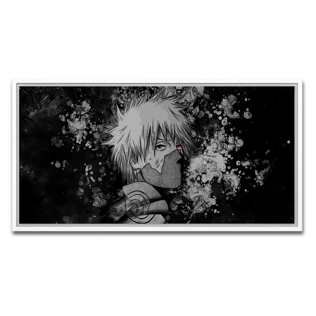AUTO-MOCKUP WHITE | Naruto Kakashi | 1 Piece | White Framed Canvas | group=2x1