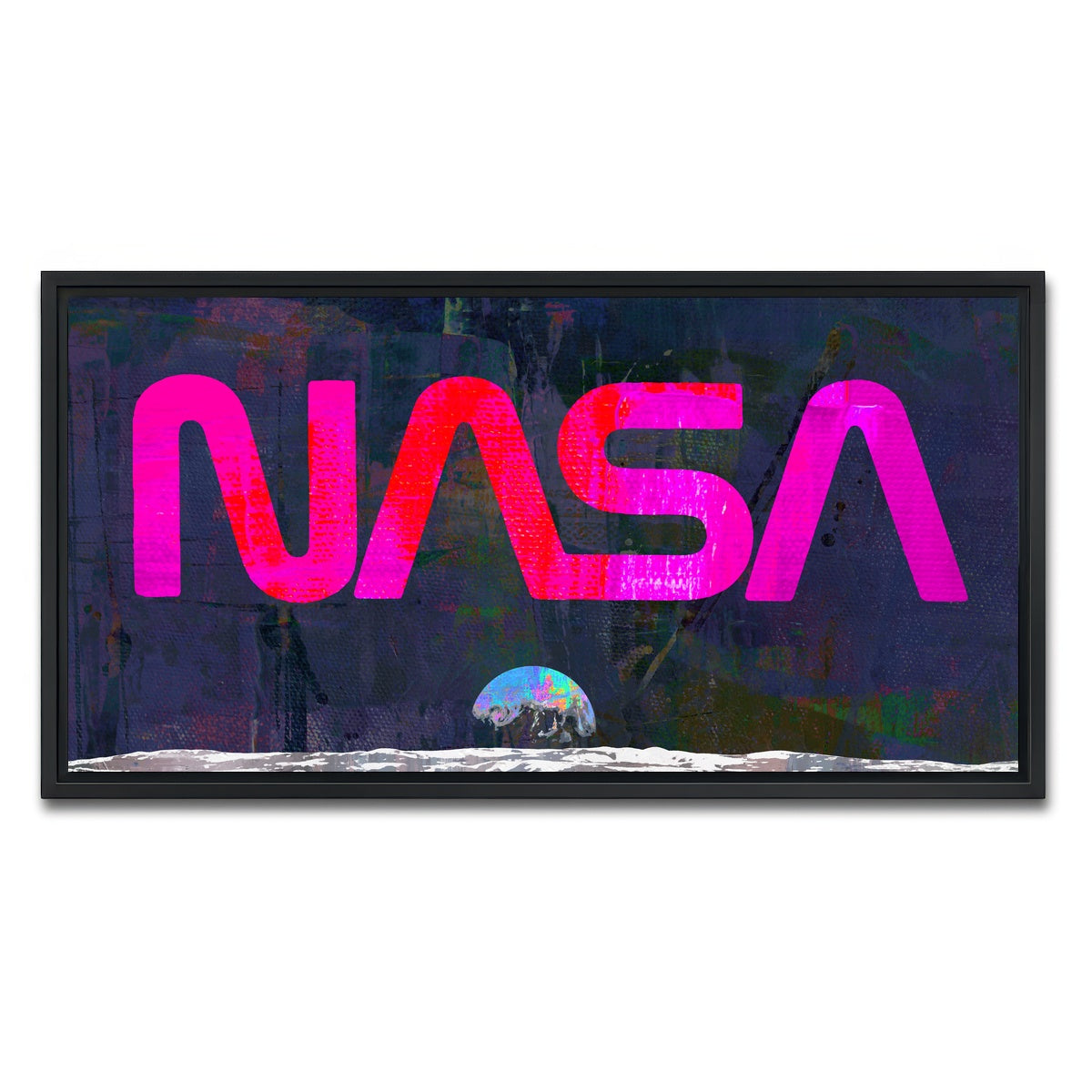 AUTO-MOCKUP WHITE | Nasa Moon | 1 Piece | Black Framed Canvas | group=2x1