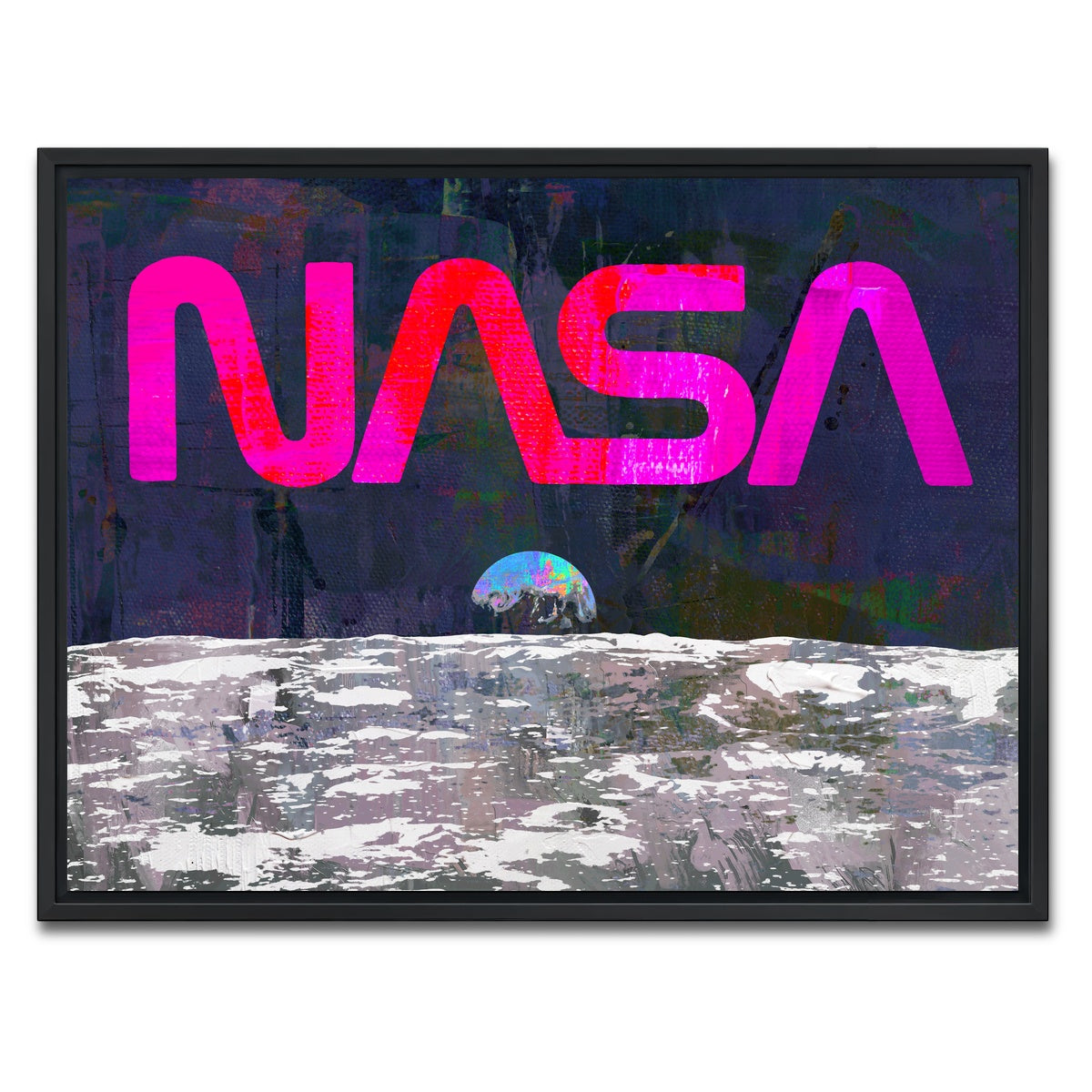 AUTO-MOCKUP WHITE | Nasa Moon | 1 Piece | Black Framed Canvas | group=4x3