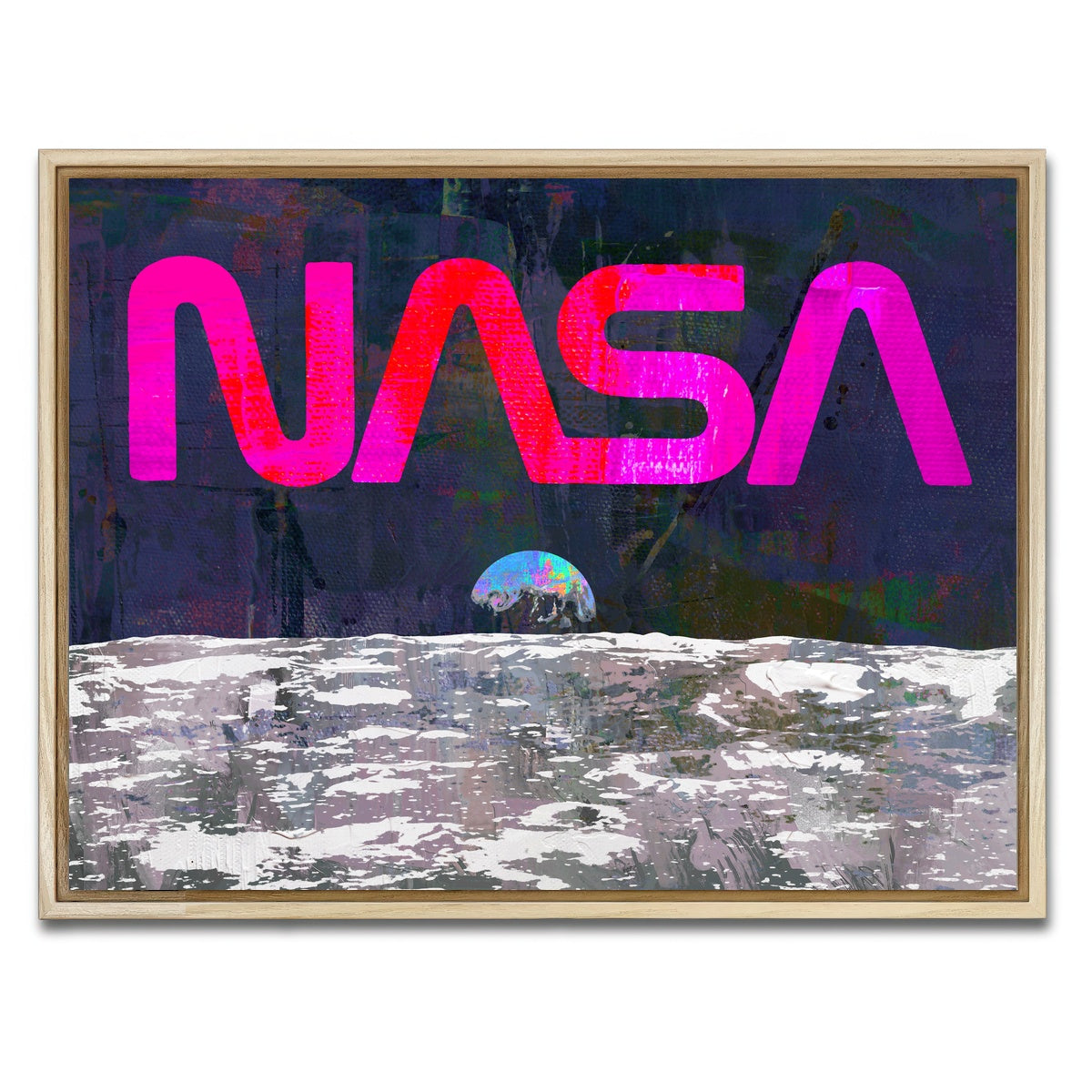 AUTO-MOCKUP WHITE | Nasa Moon | 1 Piece | Natural Framed Canvas | group=4x3