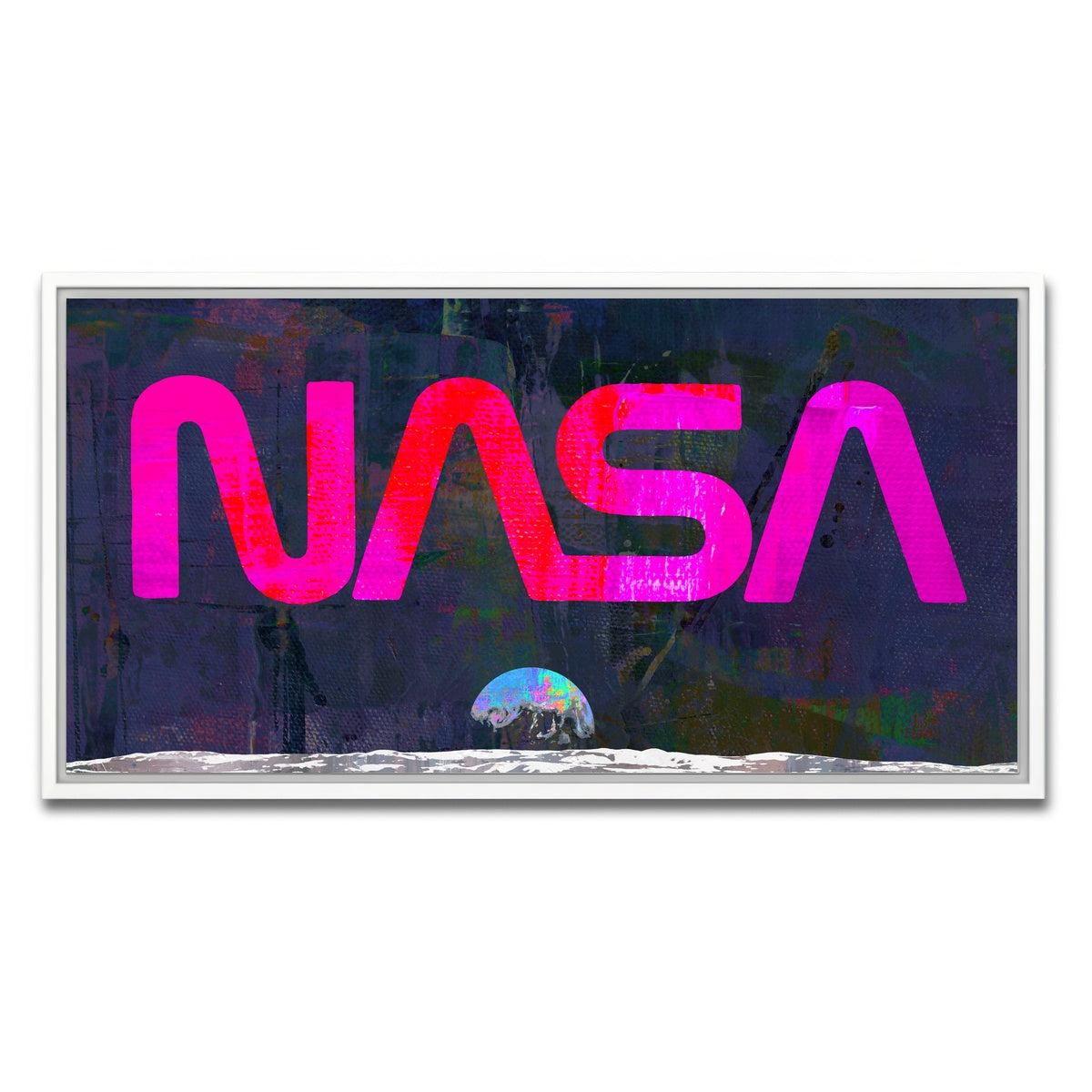 AUTO-MOCKUP WHITE | Nasa Moon | 1 Piece | White Framed Canvas | group=2x1