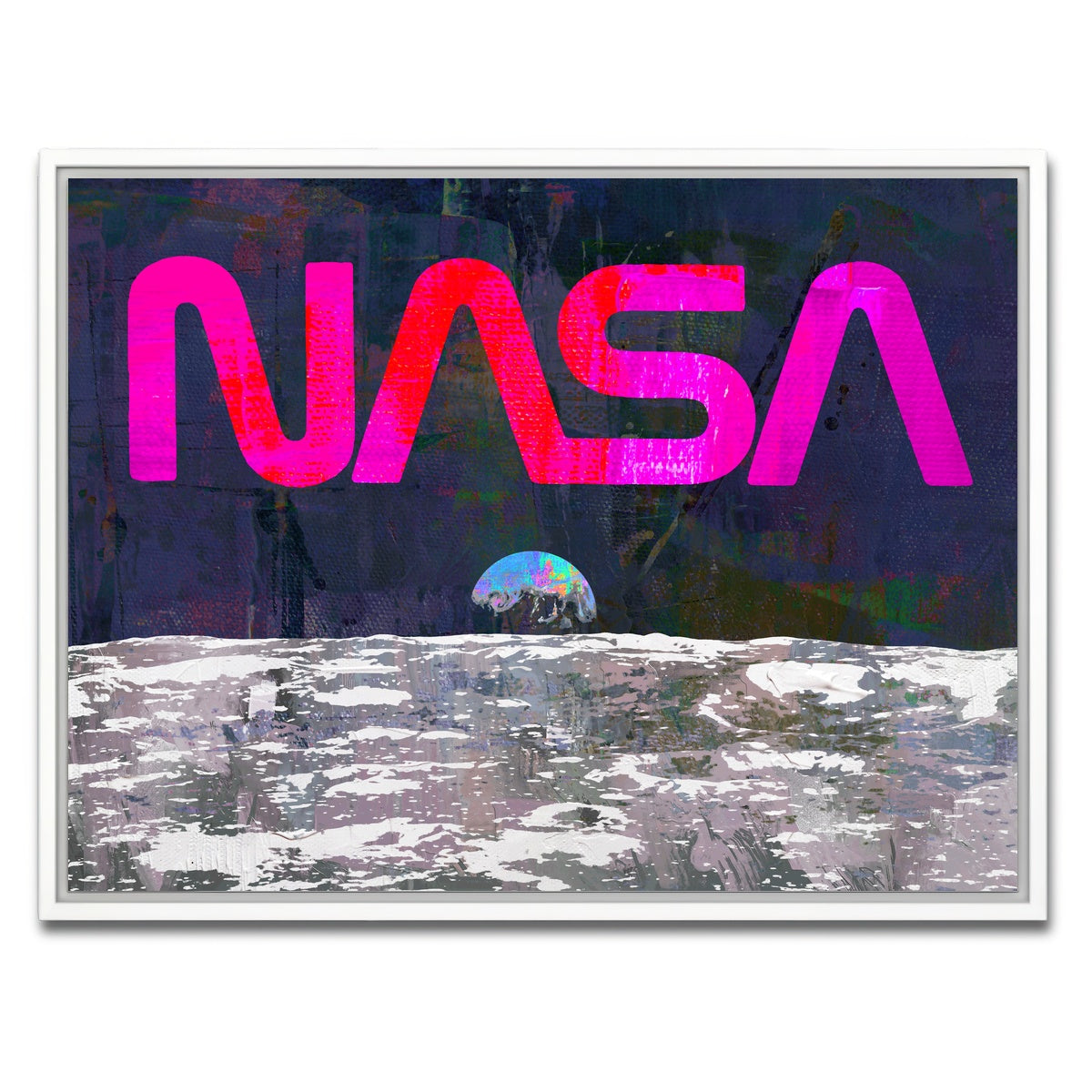 AUTO-MOCKUP WHITE | Nasa Moon | 1 Piece | White Framed Canvas | group=4x3