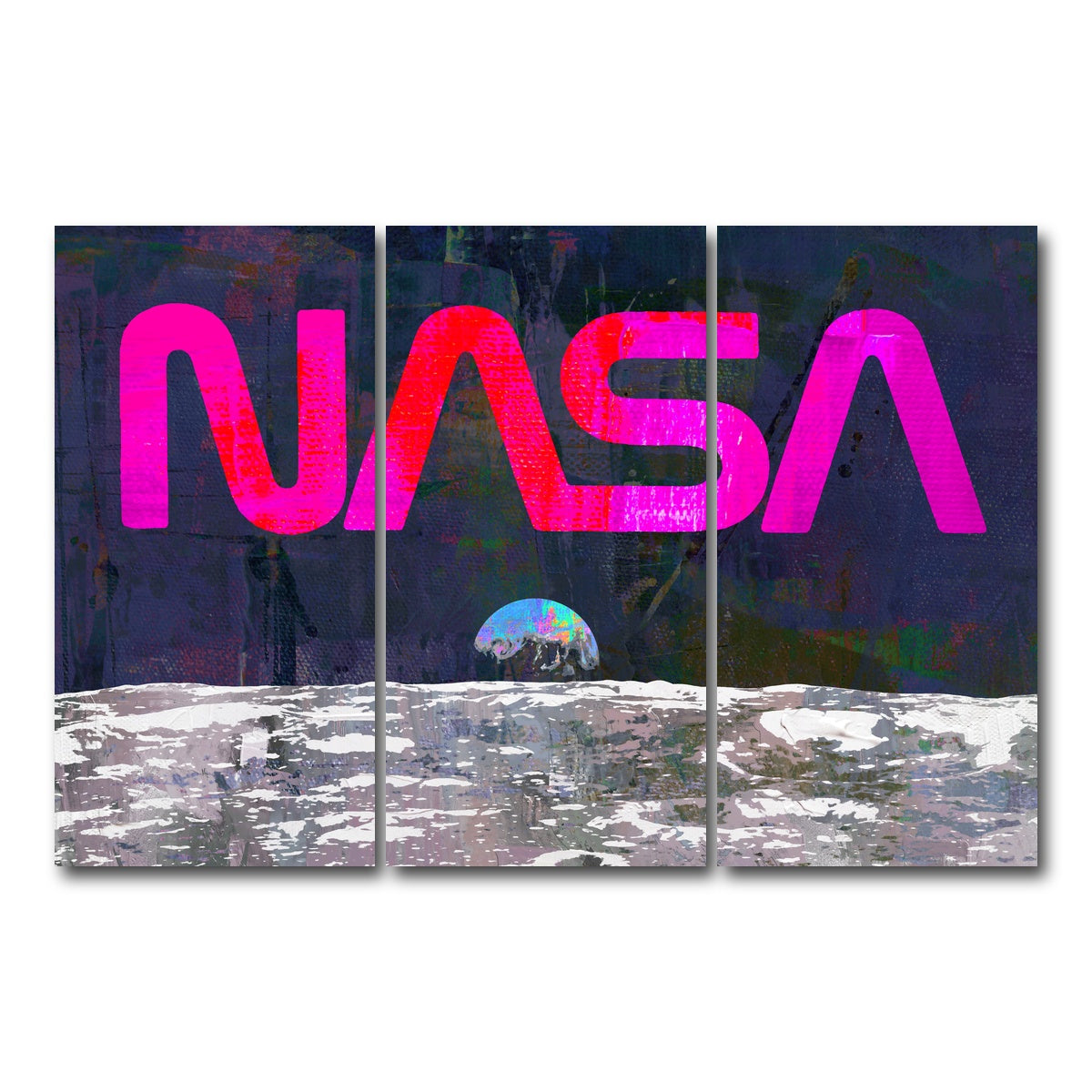 AUTO-MOCKUP WHITE | Nasa Moon | 3 Piece | Gallery Wrap Canvas | group=12x24