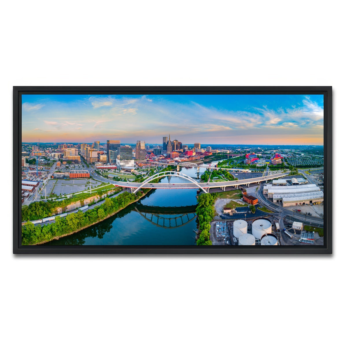 AUTO-MOCKUP WHITE | Nashville Aerial | 1 Piece | Black Framed Canvas | group=2x1