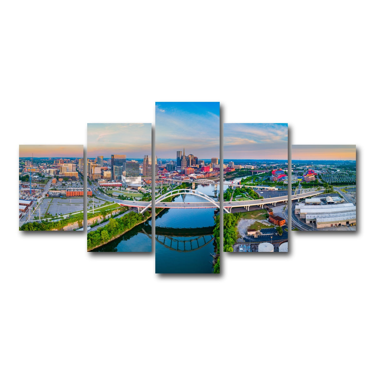 AUTO-MOCKUP WHITE | Nashville Aerial | 5 Piece | Gallery Wrap Canvas | group=5_short