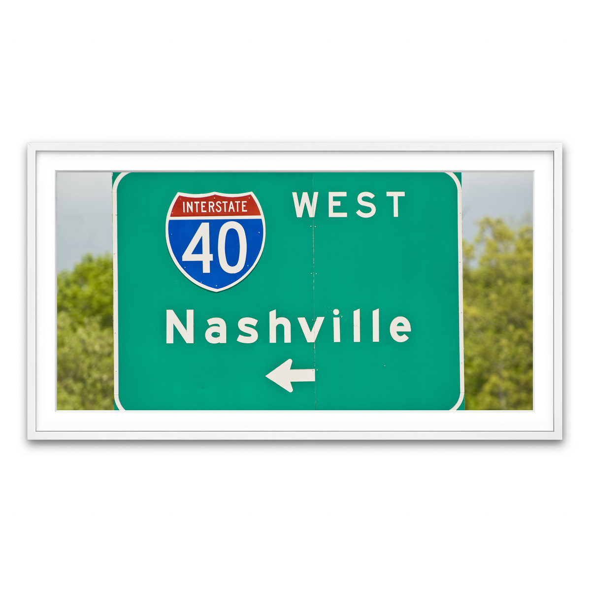 Framed Print 2x1 White