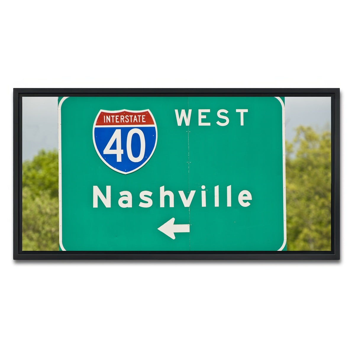 AUTO-MOCKUP WHITE | Nashville Interstate 40 | 1 Piece | Black Framed Canvas | group=2x1
