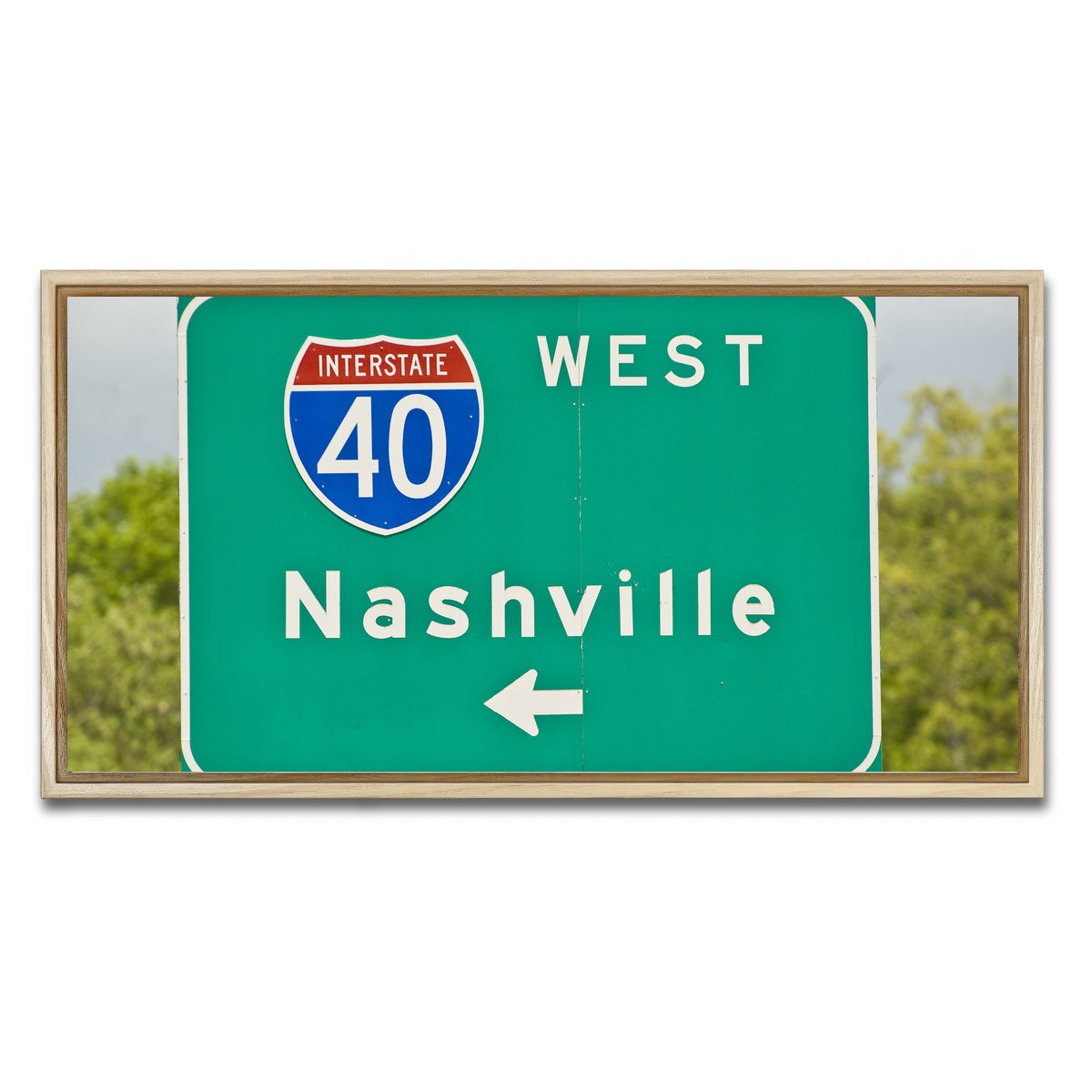 AUTO-MOCKUP WHITE | Nashville Interstate 40 | 1 Piece | Natural Framed Canvas | group=2x1