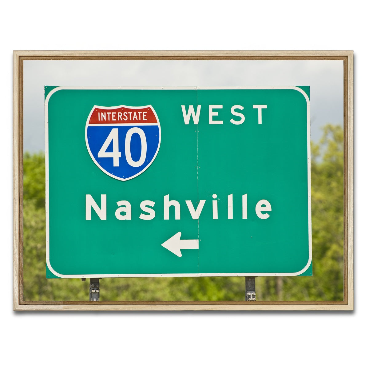 AUTO-MOCKUP WHITE | Nashville Interstate 40 | 1 Piece | Natural Framed Canvas | group=4x3