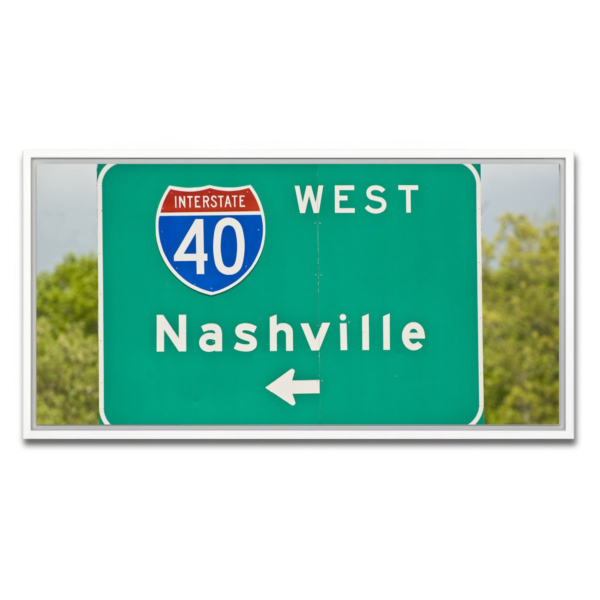 AUTO-MOCKUP WHITE | Nashville Interstate 40 | 1 Piece | White Framed Canvas | group=2x1