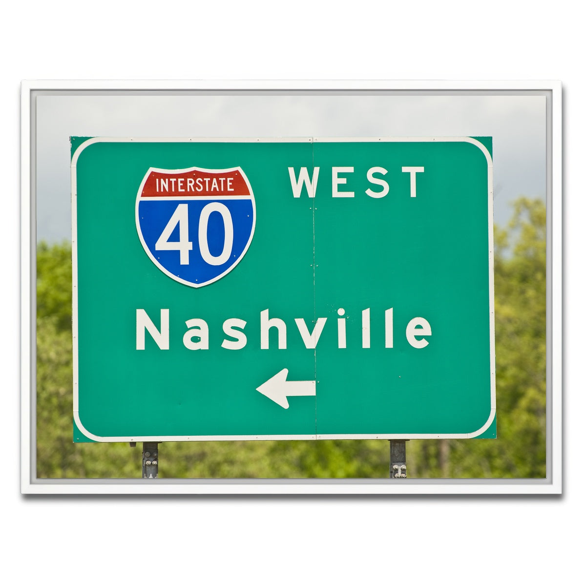 AUTO-MOCKUP WHITE | Nashville Interstate 40 | 1 Piece | White Framed Canvas | group=4x3
