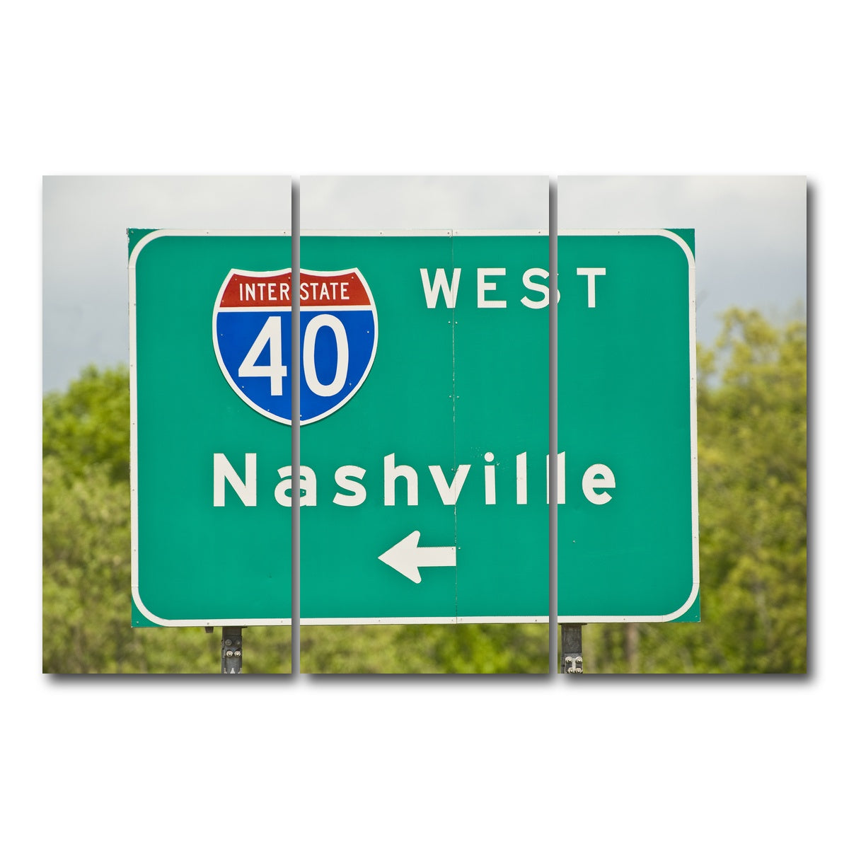 AUTO-MOCKUP WHITE | Nashville Interstate 40 | 3 Piece | Gallery Wrap Canvas | group=12x24