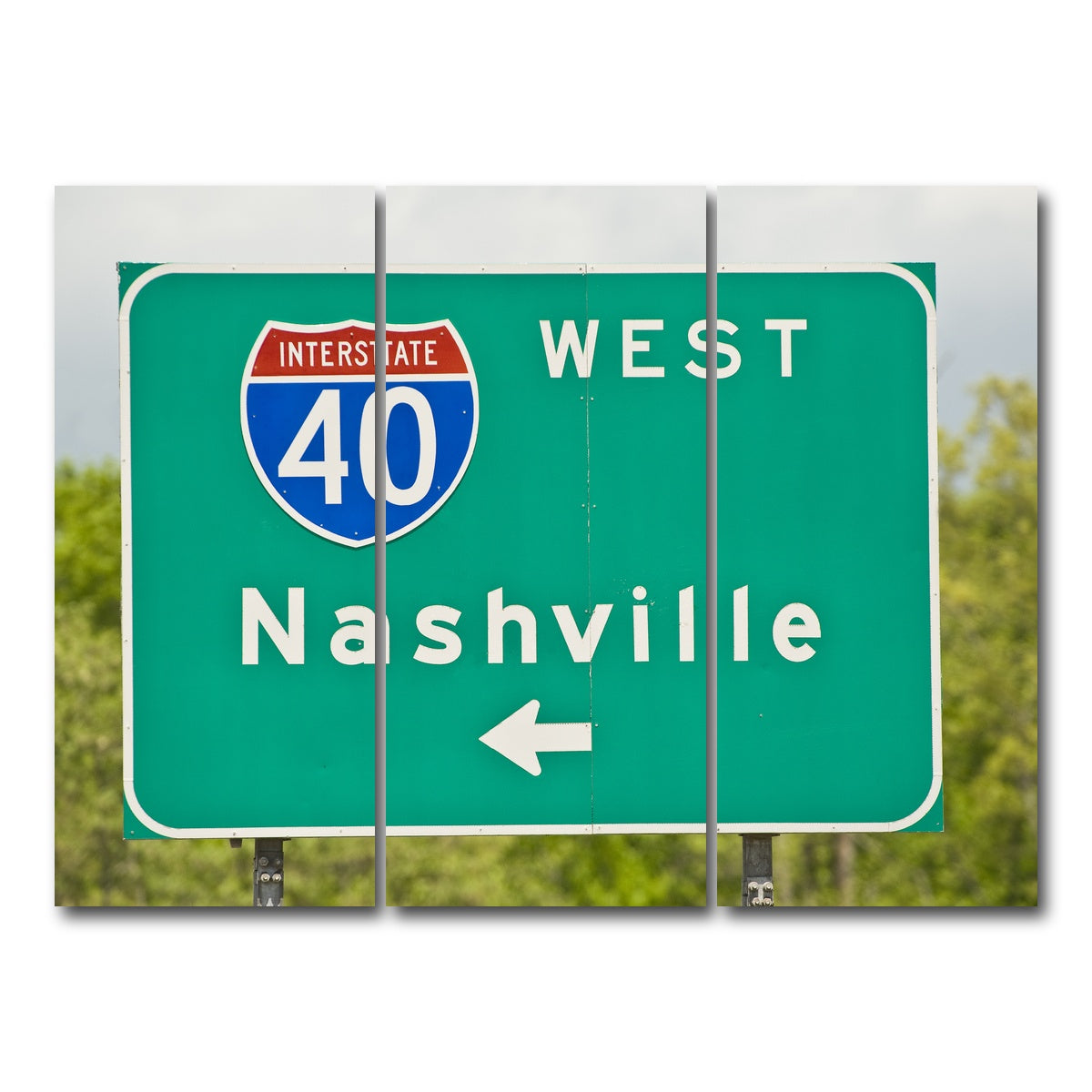 AUTO-MOCKUP WHITE | Nashville Interstate 40 | 3 Piece | Gallery Wrap Canvas | group=8x18