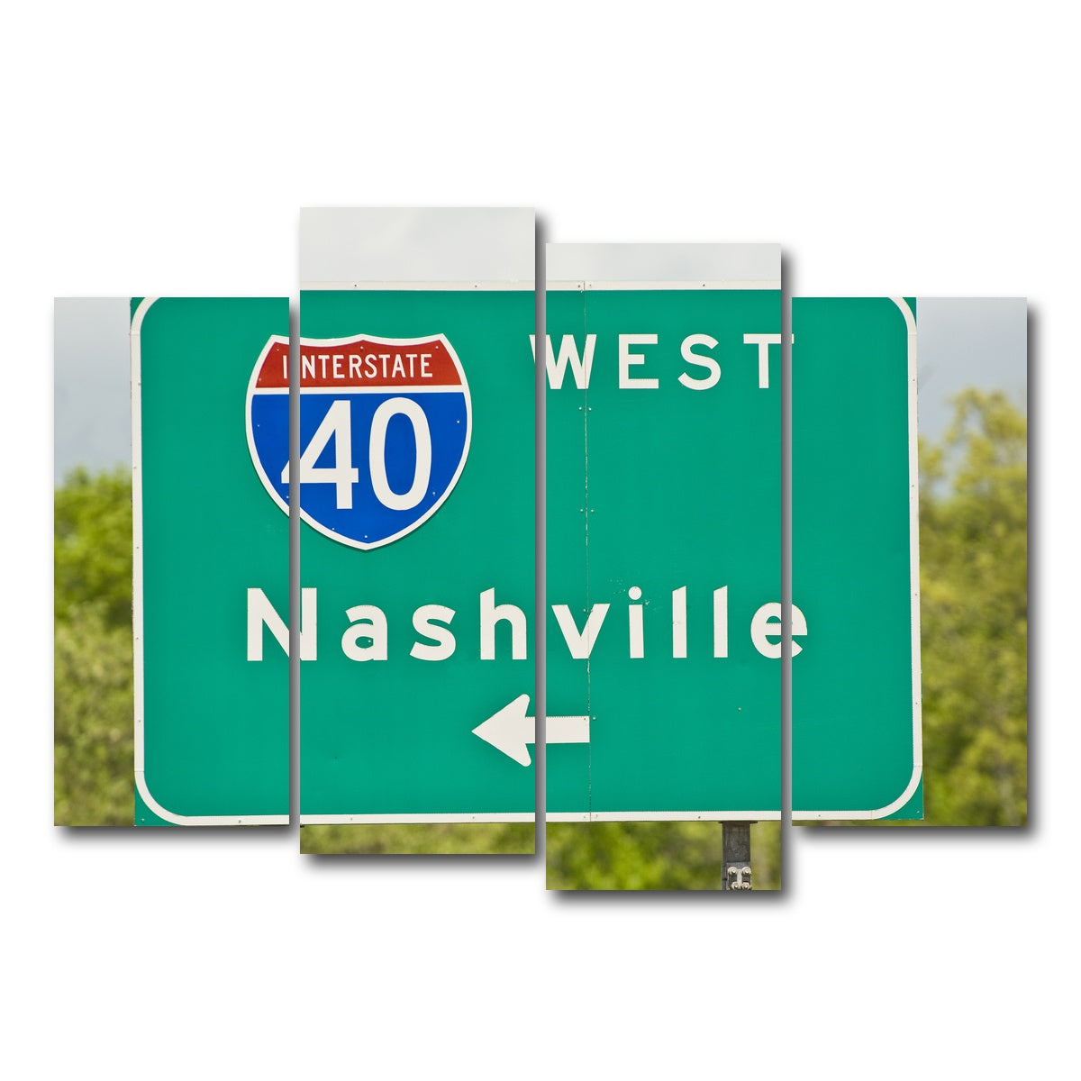 AUTO-MOCKUP WHITE | Nashville Interstate 40 | 4 Piece | Gallery Wrap Canvas | group=4_normal