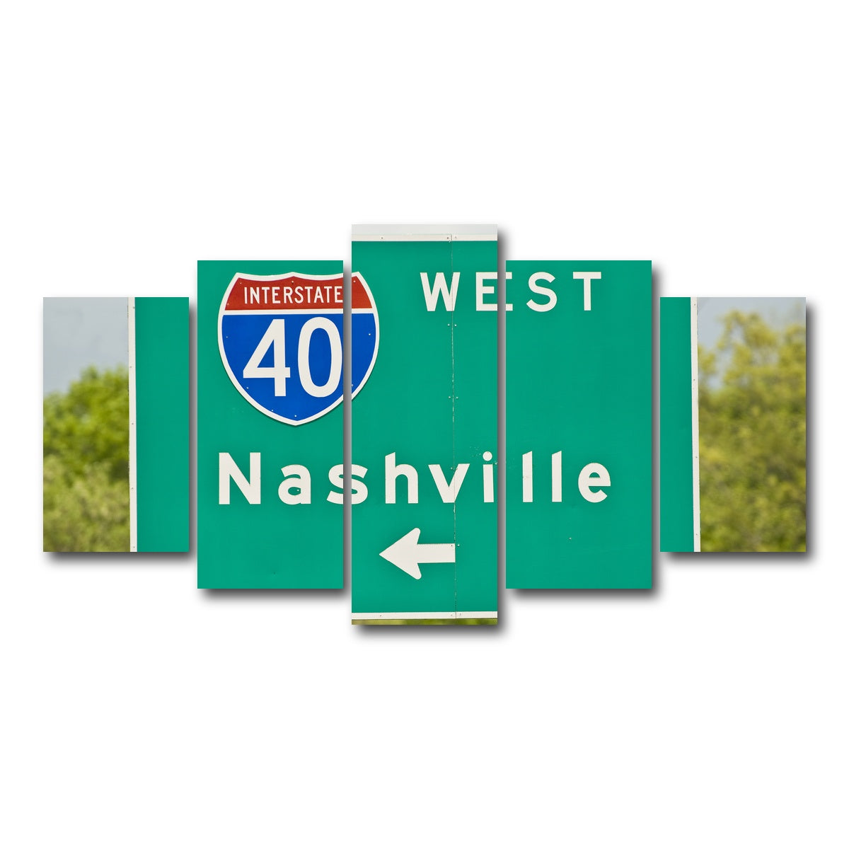AUTO-MOCKUP WHITE | Nashville Interstate 40 | 5 Piece | Gallery Wrap Canvas | group=5_normal