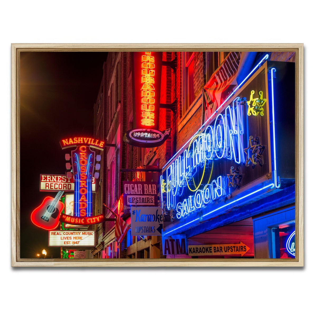 AUTO-MOCKUP WHITE | Nashville Music Row | 1 Piece | Natural Framed Canvas | group=4x3