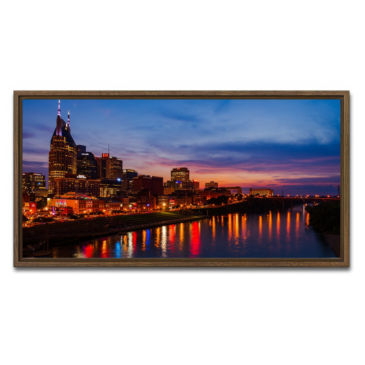 AUTO-MOCKUP WHITE | Nashville TN | 1 Piece | Walnut Framed Canvas | group=2x1