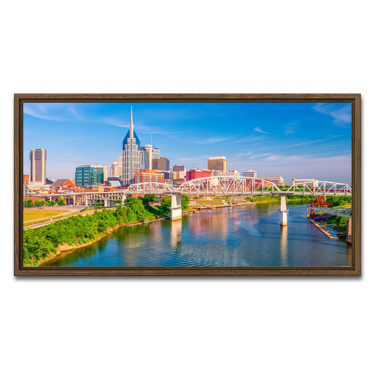 AUTO-MOCKUP WHITE | Nashville Tennessee | 1 Piece | Walnut Framed Canvas | group=2x1