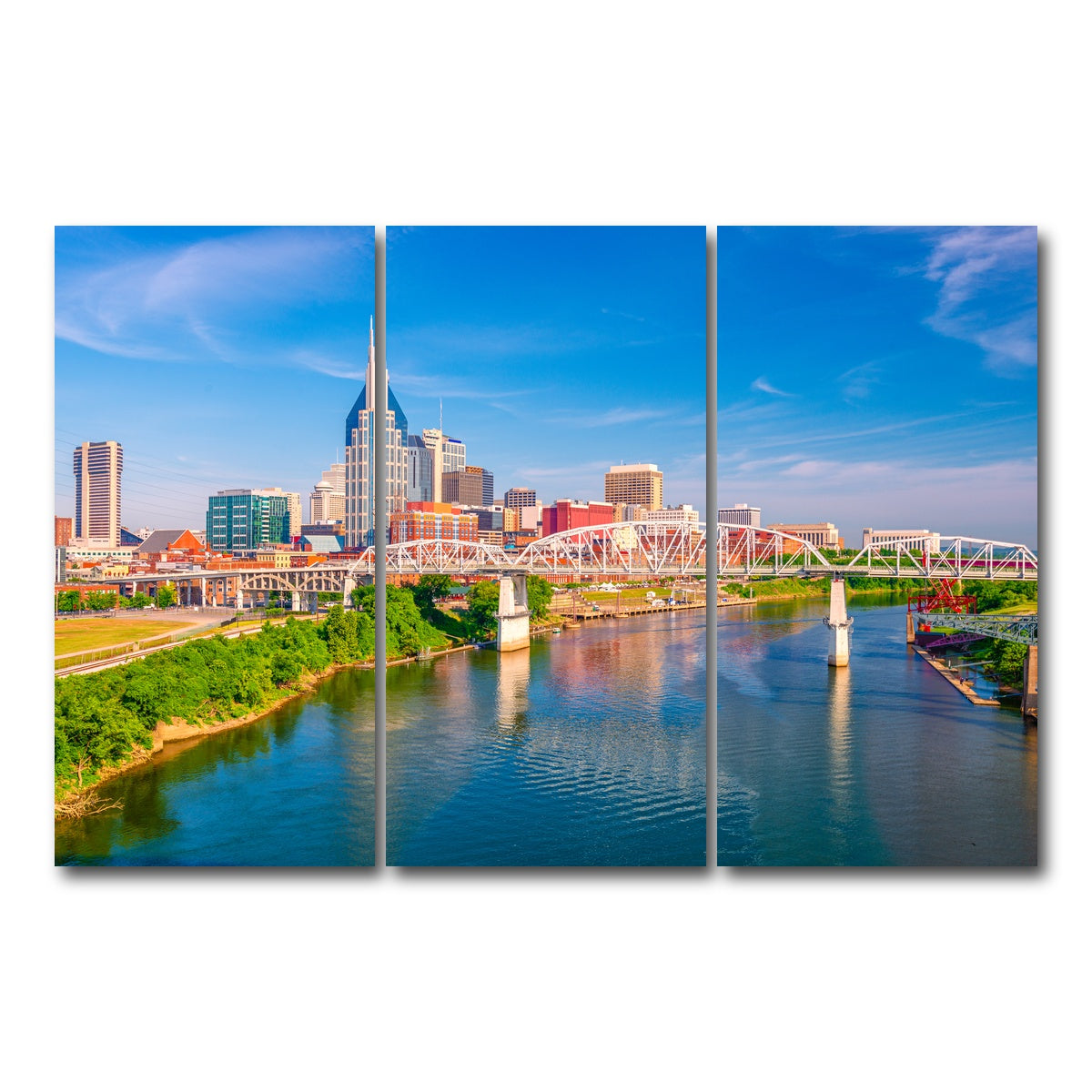 AUTO-MOCKUP WHITE | Nashville Tennessee | 3 Piece | Gallery Wrap Canvas | group=12x24