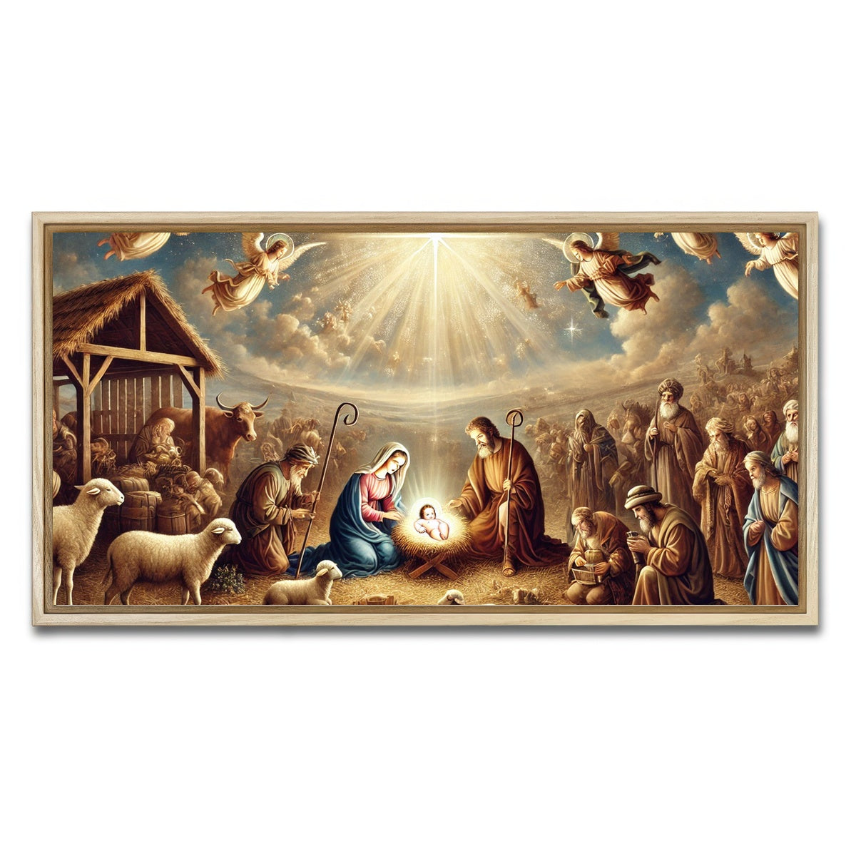 AUTO-MOCKUP WHITE | Nativity | 1 Piece | Natural Framed Canvas | group=2x1