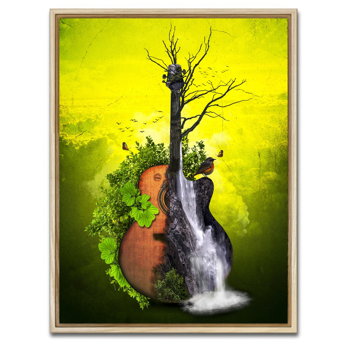 AUTO-MOCKUP WHITE | Nature Guitar | 1 Piece | Natural Framed Canvas | group=3x4