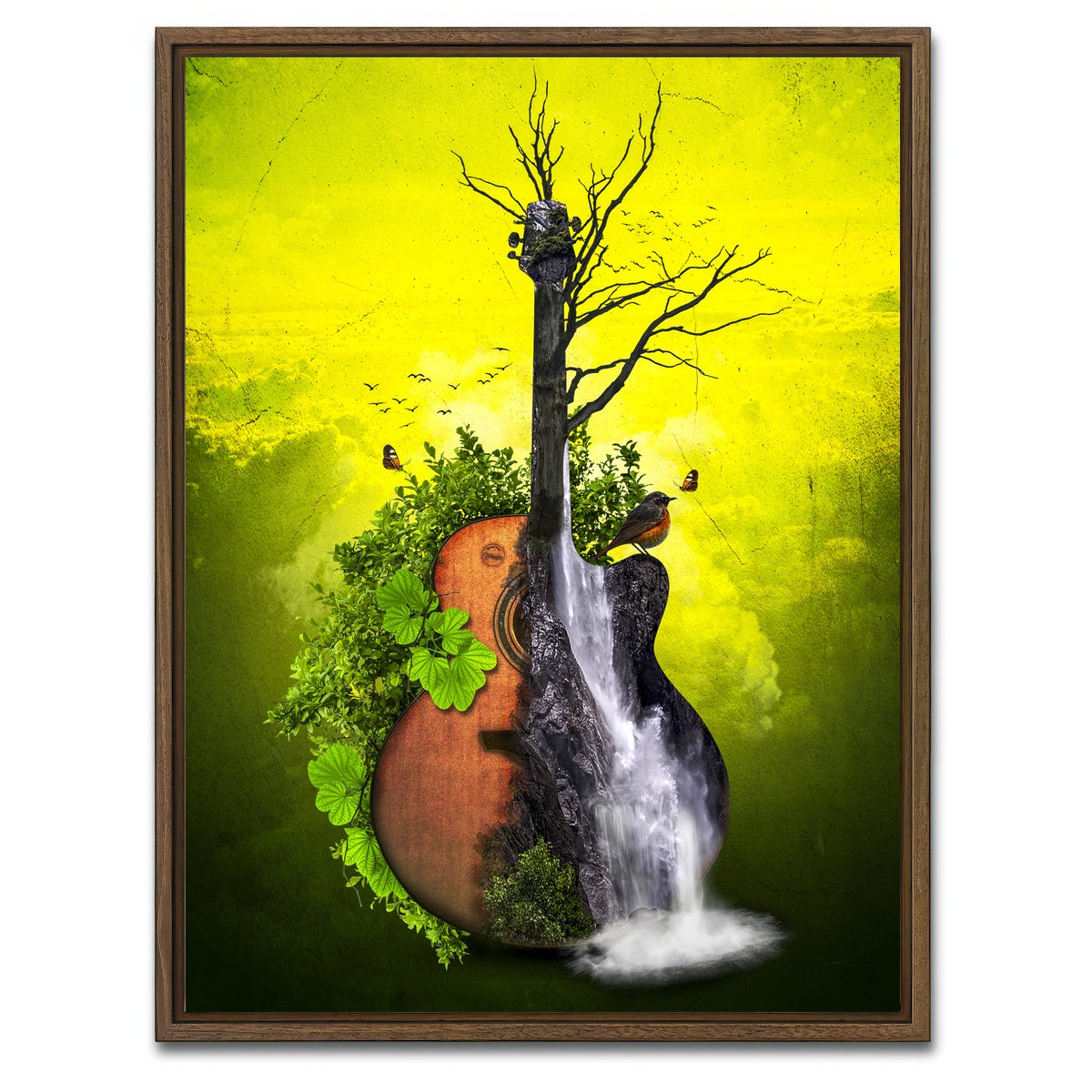 AUTO-MOCKUP WHITE | Nature Guitar | 1 Piece | Walnut Framed Canvas | group=3x4