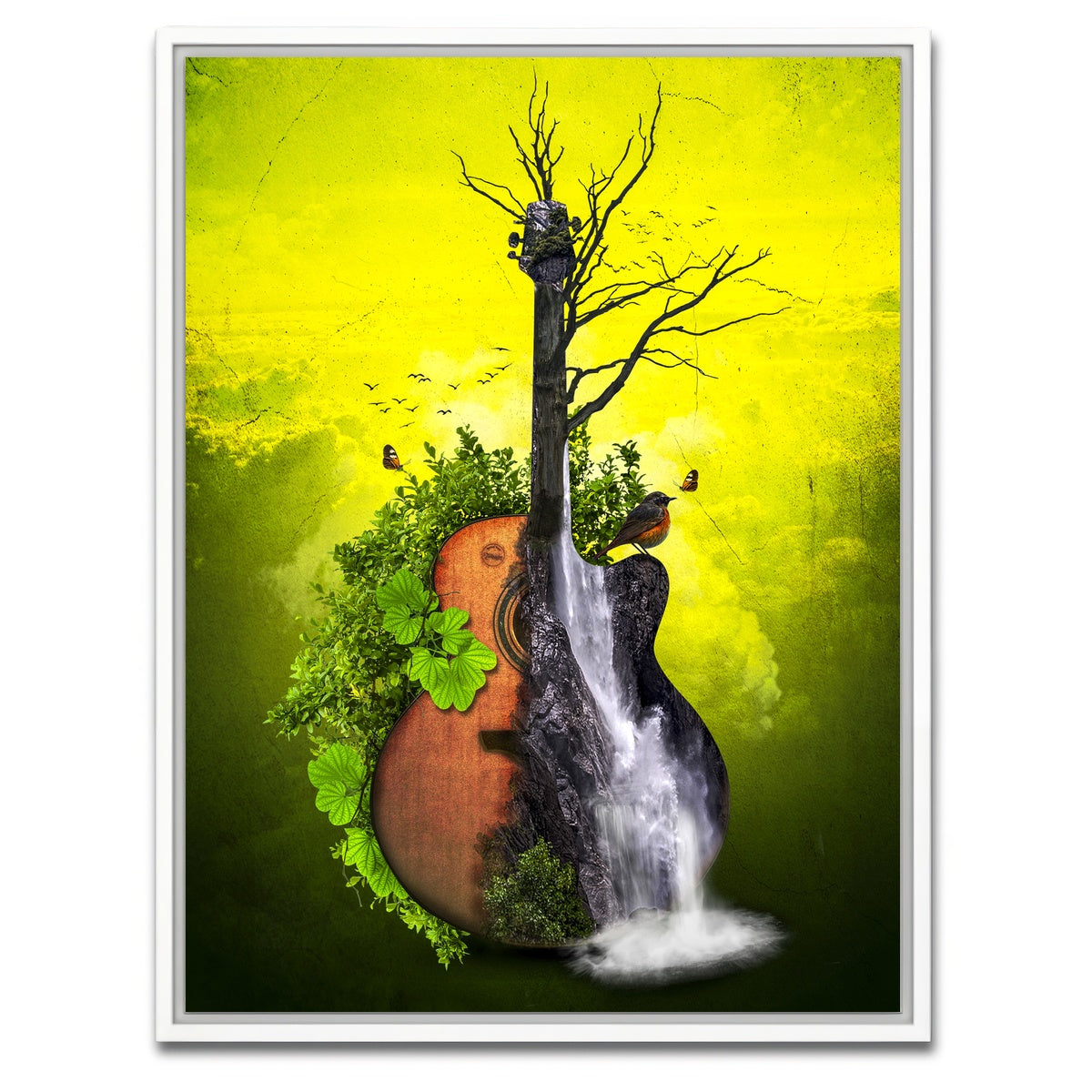 AUTO-MOCKUP WHITE | Nature Guitar | 1 Piece | White Framed Canvas | group=3x4