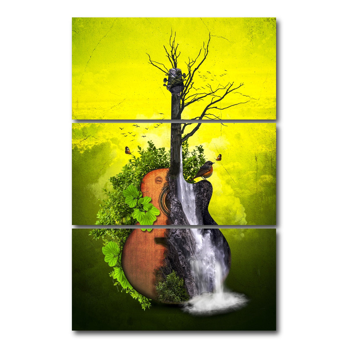 AUTO-MOCKUP WHITE | Nature Guitar | 3 Piece | Gallery Wrap Canvas | group=12x24_stacked