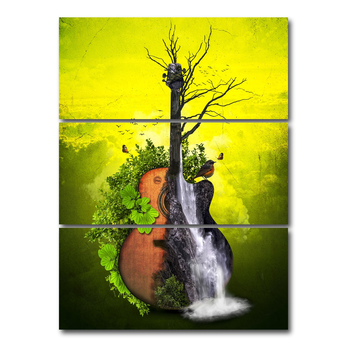 AUTO-MOCKUP WHITE | Nature Guitar | 3 Piece | Gallery Wrap Canvas | group=8x18_stacked