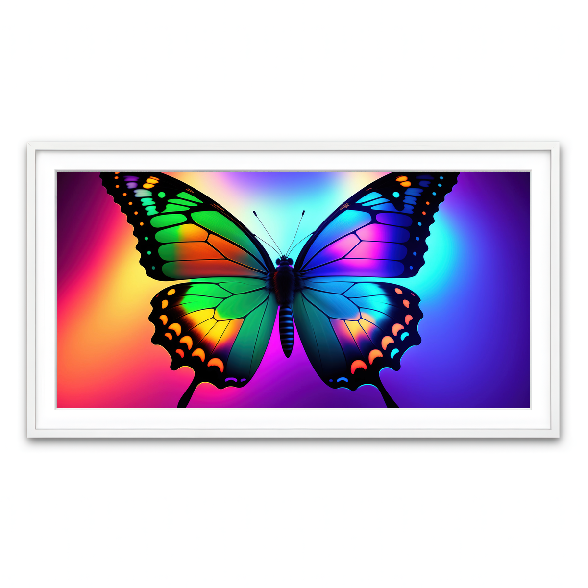 Framed Print 2x1 White