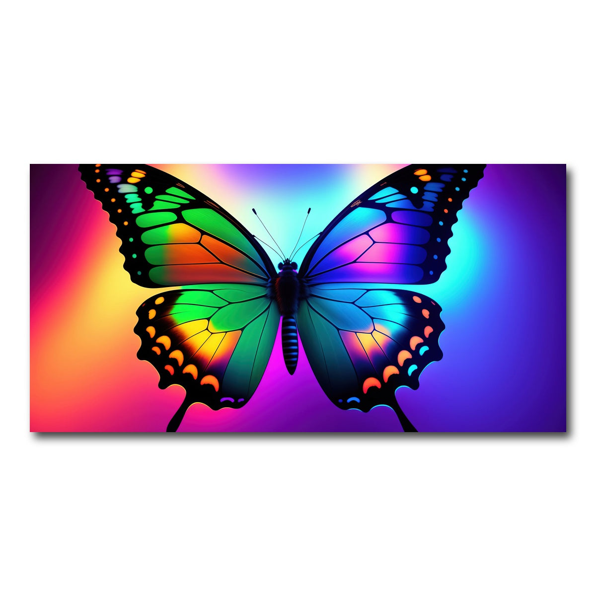 AUTO-MOCKUP WHITE | Neon Butterfly | 1 Piece | Gallery Wrap Canvas | group=2x1
