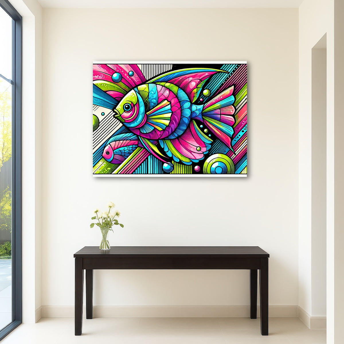 AUTO-MOCKUP ROOM | Neon Pop Art Fish