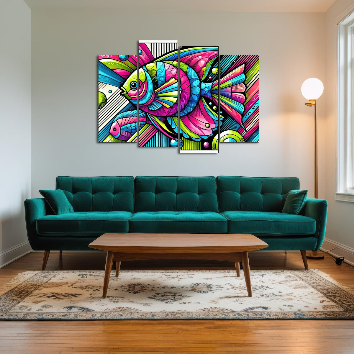 AUTO-MOCKUP ROOM | Neon Pop Art Fish