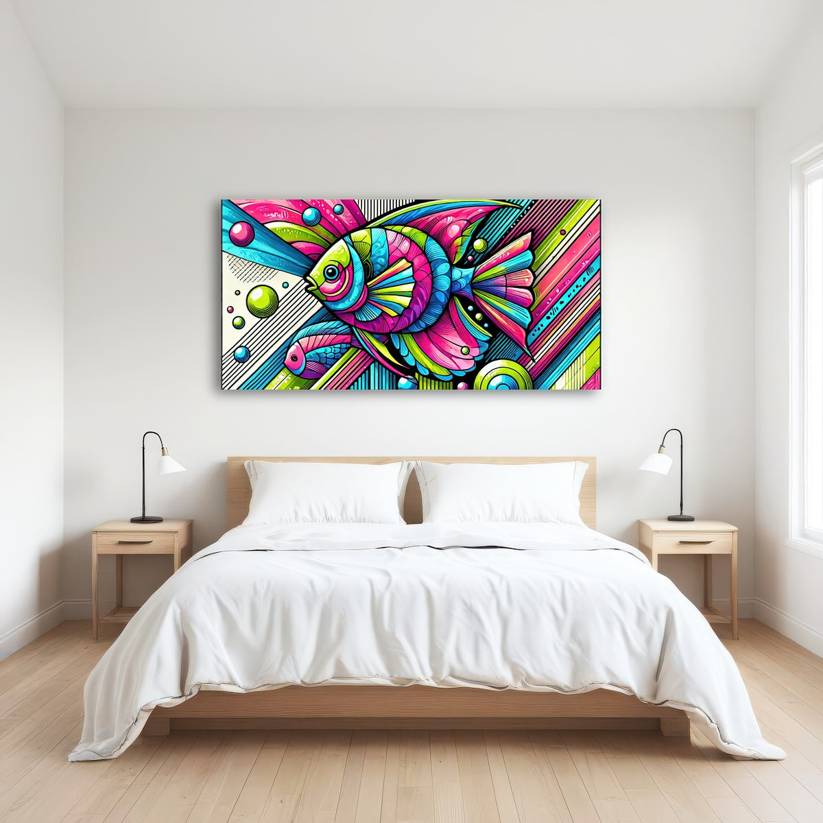 AUTO-MOCKUP ROOM | Neon Pop Art Fish