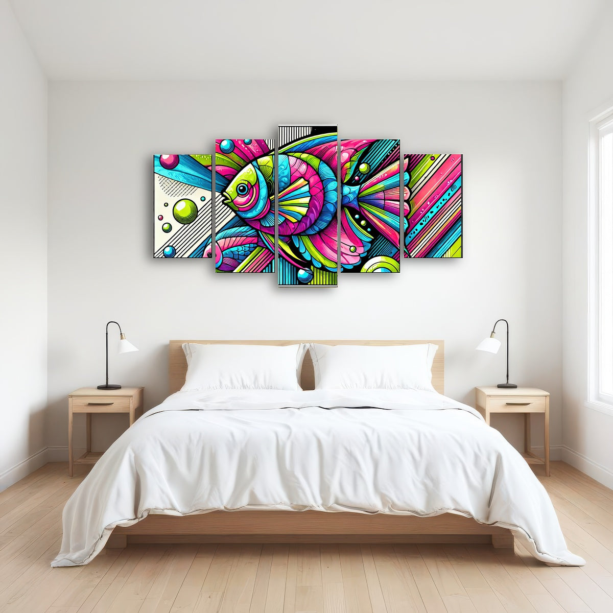 AUTO-MOCKUP ROOM | Neon Pop Art Fish