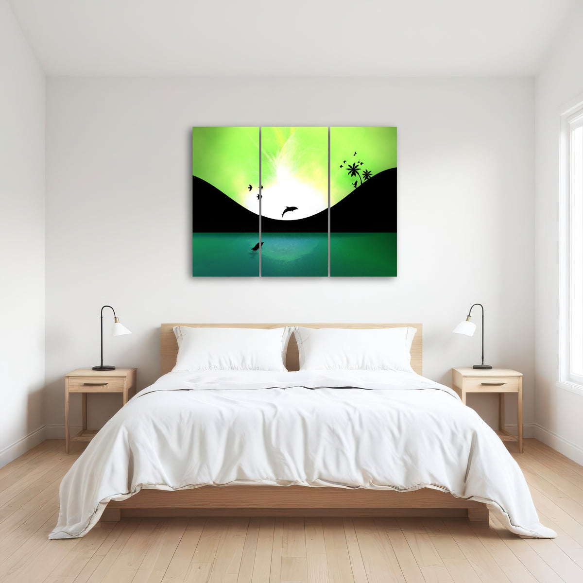 AUTO-MOCKUP ROOM | Neon Sunset Wall Art