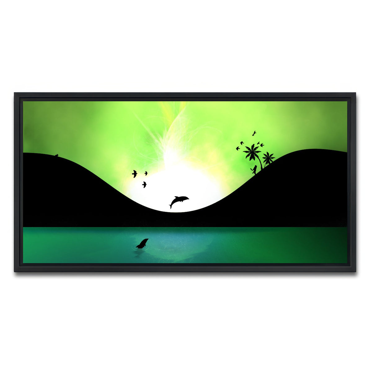 AUTO-MOCKUP WHITE | Neon Sunset Wall Art | 1 Piece | Black Frame | group=2x1
