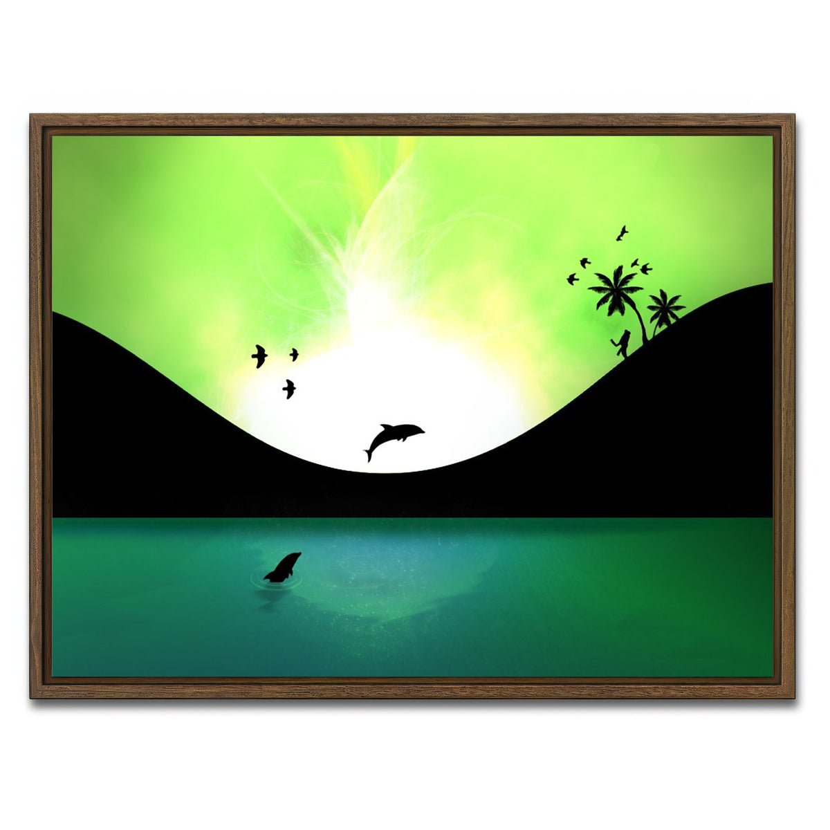 AUTO-MOCKUP WHITE | Neon Sunset Wall Art | 1 Piece | Walnut Frame | group=4x3