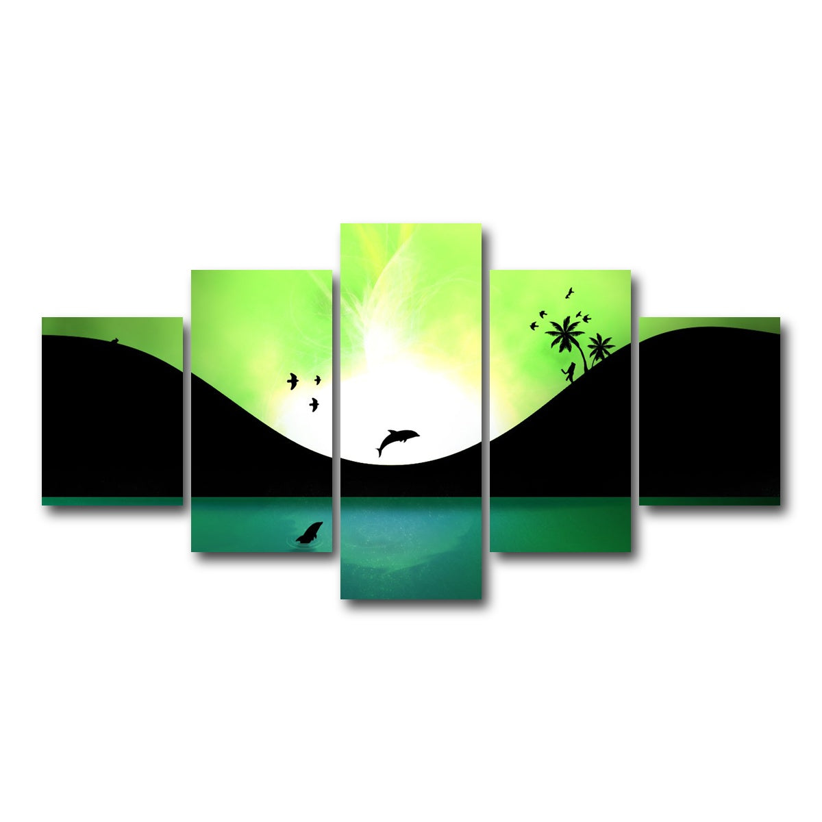 AUTO-MOCKUP WHITE | Neon Sunset Wall Art | 5 Piece | Gallery Wrapped | group=5_short