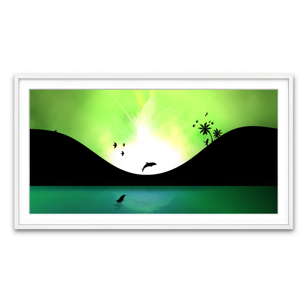 Framed Print 2x1 White