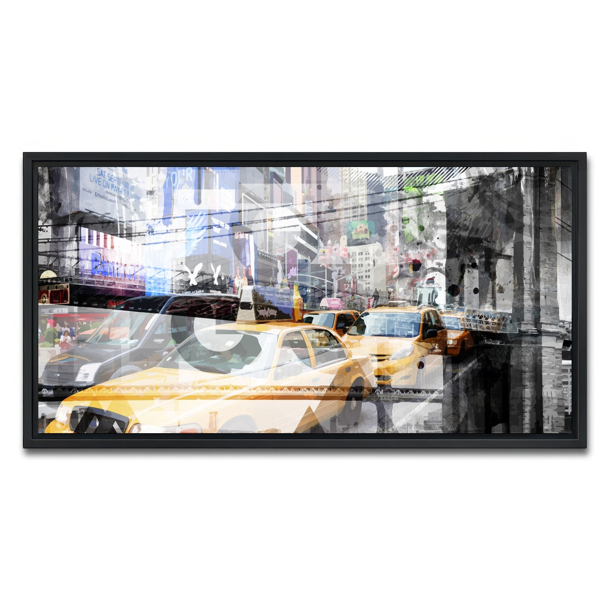 AUTO-MOCKUP WHITE | New York City Geometric Mix No. 9 | 1 Piece | Black Framed Canvas | group=2x1