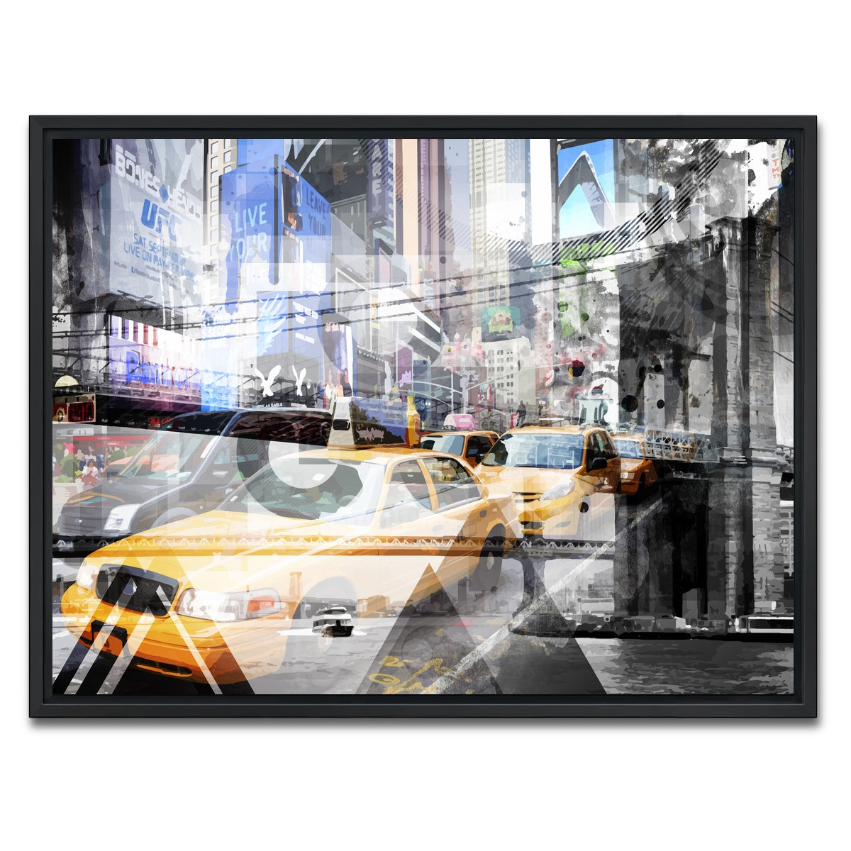AUTO-MOCKUP WHITE | New York City Geometric Mix No. 9 | 1 Piece | Black Framed Canvas | group=4x3