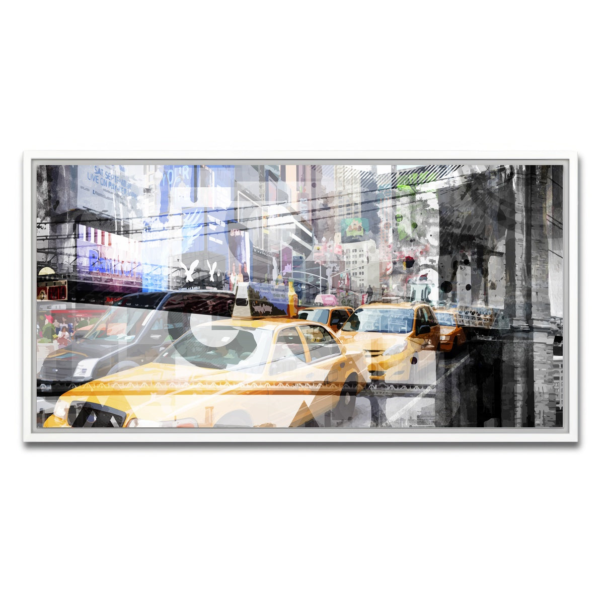 AUTO-MOCKUP WHITE | New York City Geometric Mix No. 9 | 1 Piece | White Framed Canvas | group=2x1