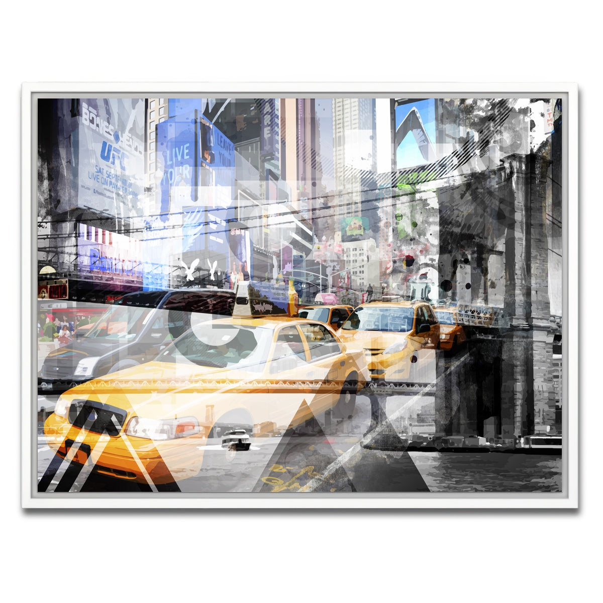 AUTO-MOCKUP WHITE | New York City Geometric Mix No. 9 | 1 Piece | White Framed Canvas | group=4x3
