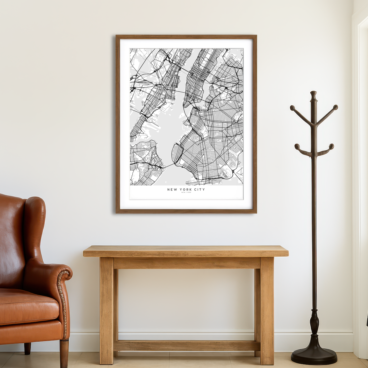 AUTO-MOCKUP ROOM | New York City Map Wall Art