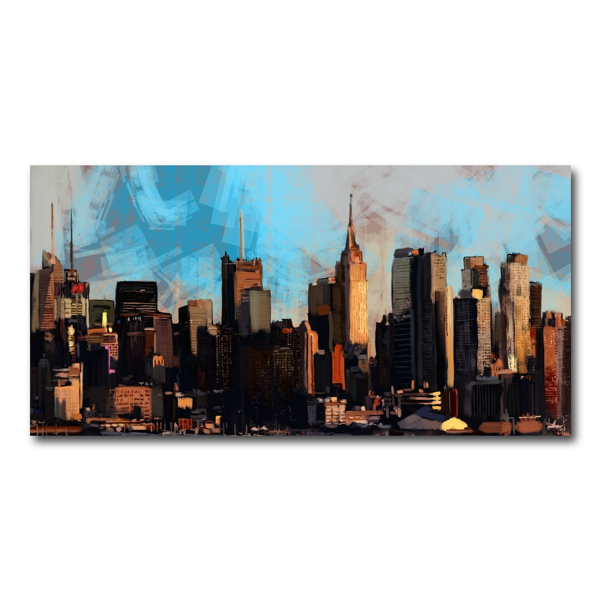 AUTO-MOCKUP WHITE | New York City Skyline | 1 Piece | Gallery Wrap Canvas | group=2x1