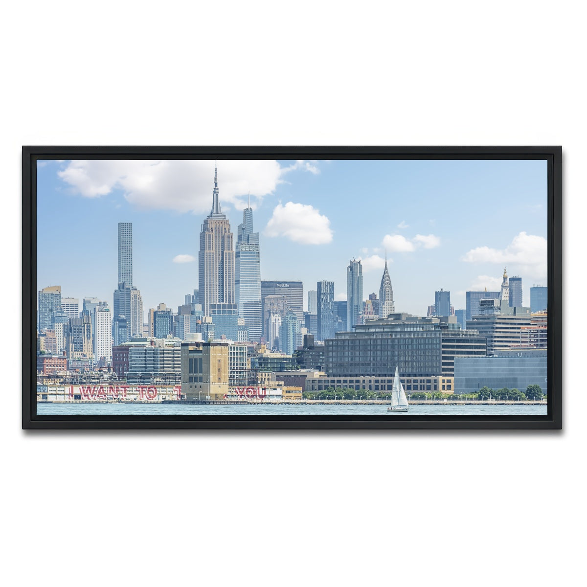 AUTO-MOCKUP WHITE | New York City | 1 Piece | Black Framed Canvas | group=2x1