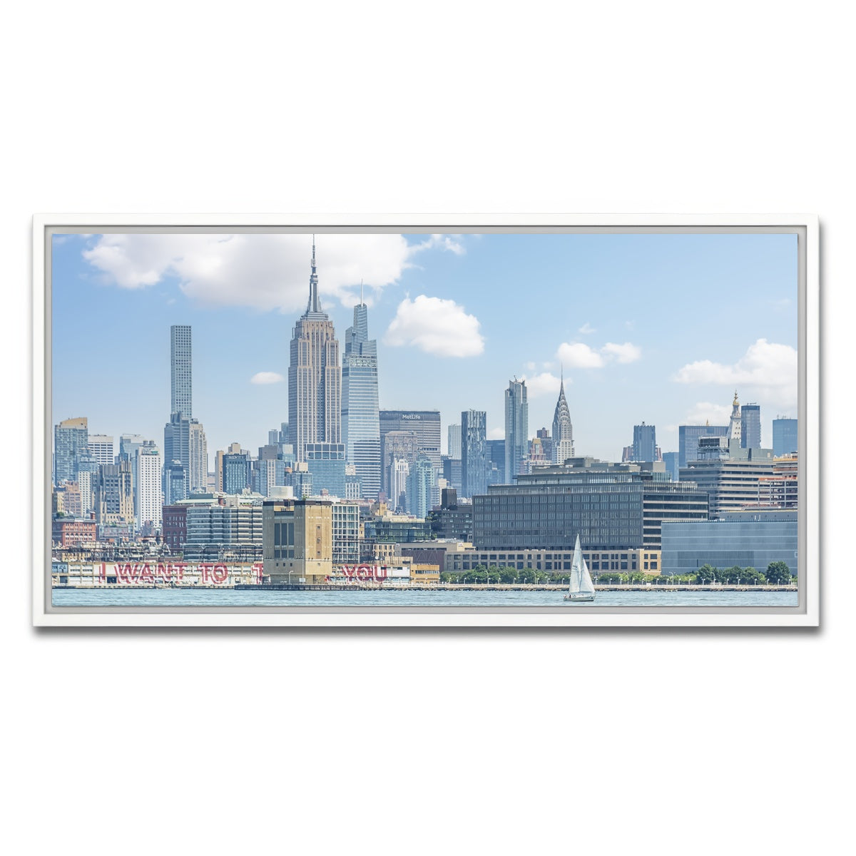 AUTO-MOCKUP WHITE | New York City | 1 Piece | White Framed Canvas | group=2x1