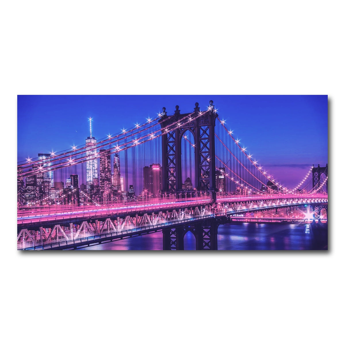 AUTO-MOCKUP WHITE | New York Manhattan Bridge | 1 Piece | Gallery Wrap Canvas | group=2x1